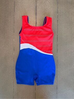Cat & Jack Girls Red, White & Blue Olympics Gymnastics Leotard Size 4/5 (XS)